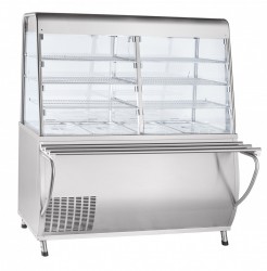 Прилавок-витрина холодильный Abat ПВВ(Н)-70Т-С-01-НШ, нерж.