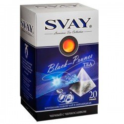 Чай черный ароматизированный Svay Black Prunes / с кусочками чернослива Пакетики для чашек (20 шт.)